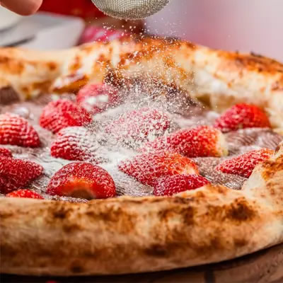 Pizza pequena de morango