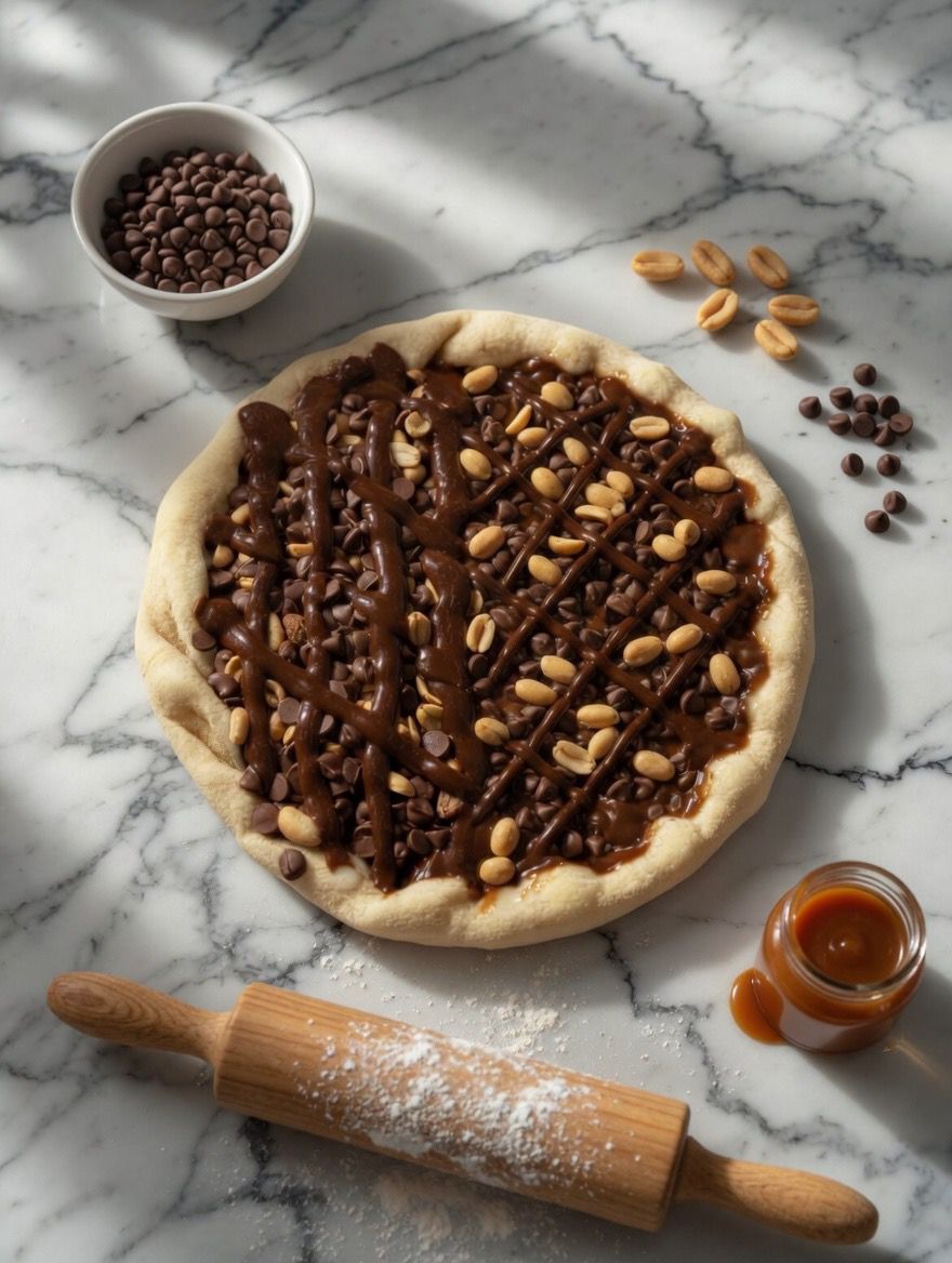 Charge gourmet: doce de leite+ chocolate + amendoin