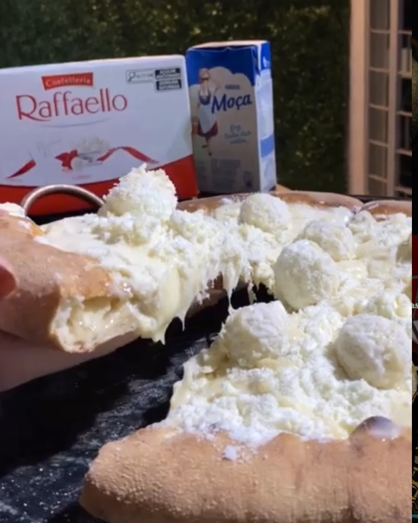 Pérola de coco: choco branco+ bombom Rafaello + coco ralado