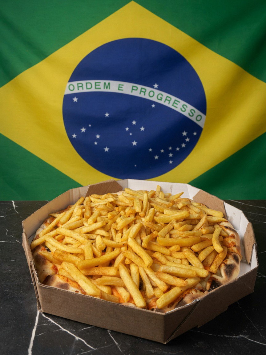 Brazuca: Com fritas e carne de panela(Representando o Brasil nesta copa)